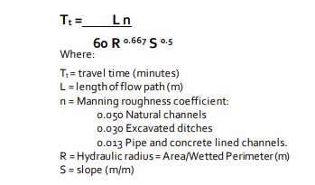 Travel Time (Modified Manning Formula)